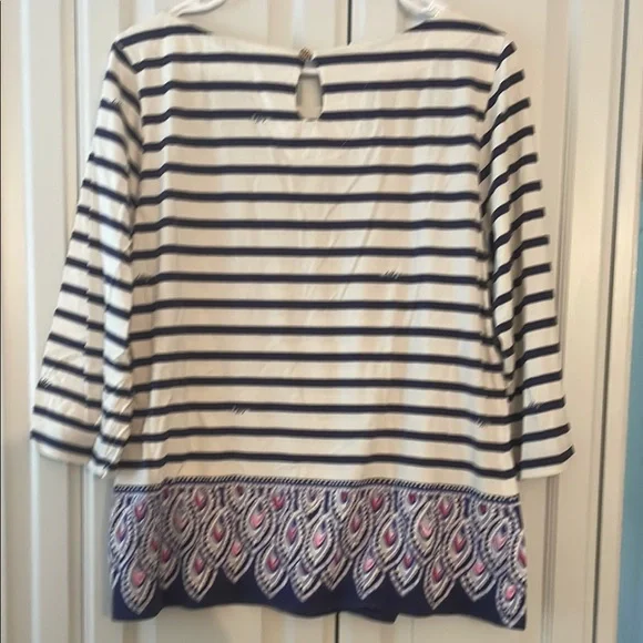 Navy and White Striped Women's Top - Picture 8 of 8